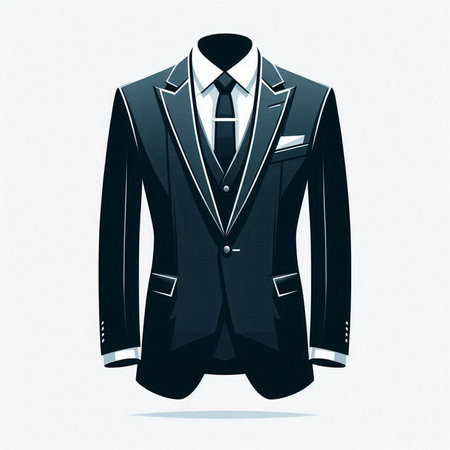 Vector illustration of a tuxedo with tie on a white backgroundのイラスト素材