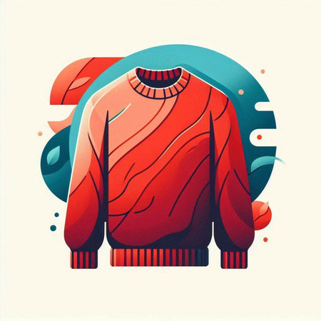 Vector illustration of a sweater in a flat style. Design element.のイラスト素材