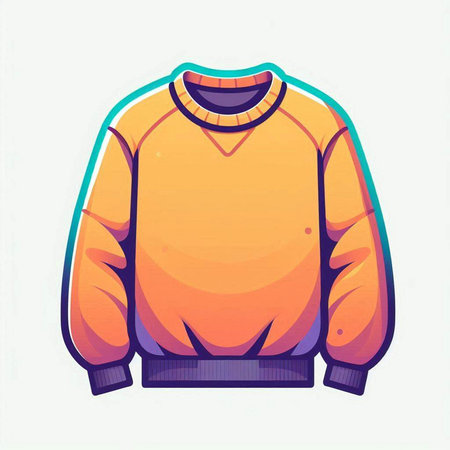 Vector illustration of an orange sweater isolated on a white background. Cartoon style.のイラスト素材