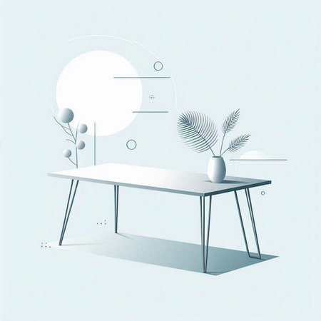 Modern interior design. Minimalistic 3D illustration. Vector.のイラスト素材