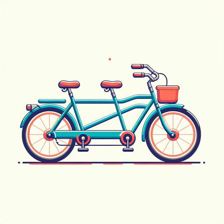 Bicycle vector illustration in flat style, isolated on white background.のイラスト素材