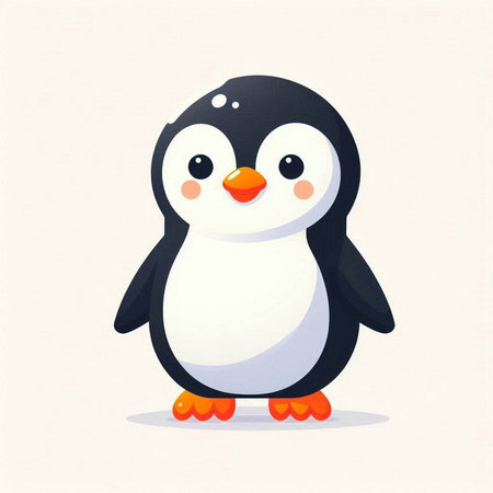 Cute cartoon penguin. Vector illustration. Cute penguin.のイラスト素材
