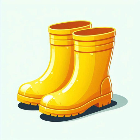 Rubber boots isolated on a white background. Vector illustration. Eps 10.のイラスト素材