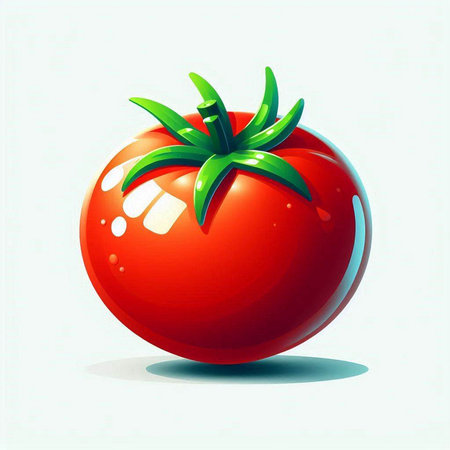 Tomato on a white background. Vector illustration. Eps 10.のイラスト素材