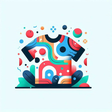Abstract colorful background with geometric shapes. Vector illustration for your design.のイラスト素材