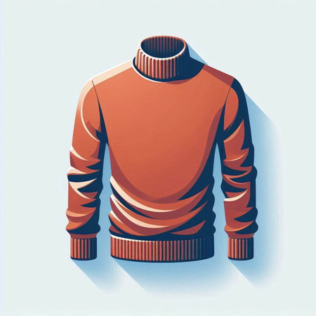 Vector illustration of a warm sweater on a mannequin in retro styleのイラスト素材