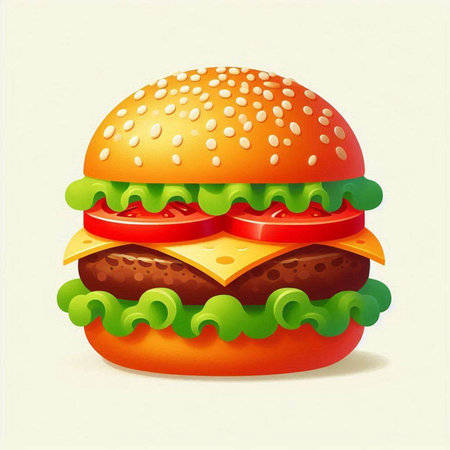 Hamburger on white background. Vector illustration. Eps 10.のイラスト素材
