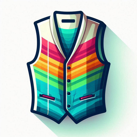 Illustration of a colorful vest isolated on a white background - vectorのイラスト素材