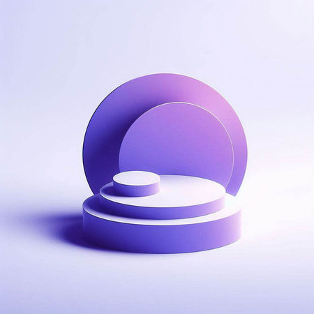 Abstract minimal scene with purple podium for mock up presentation. 3d renderのイラスト素材