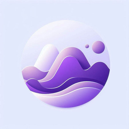 abstract background with waves and clouds in purple colors, vector illustrationのイラスト素材