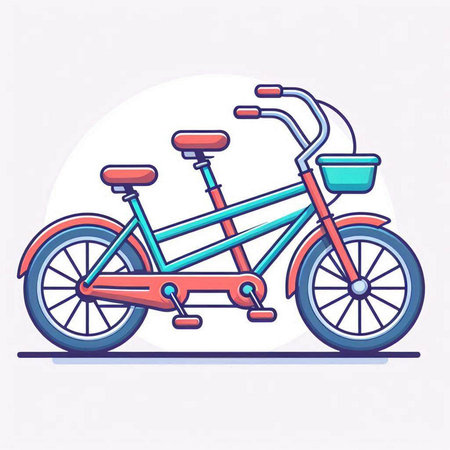 Vector illustration of a bicycle on a white background. Flat style.のイラスト素材