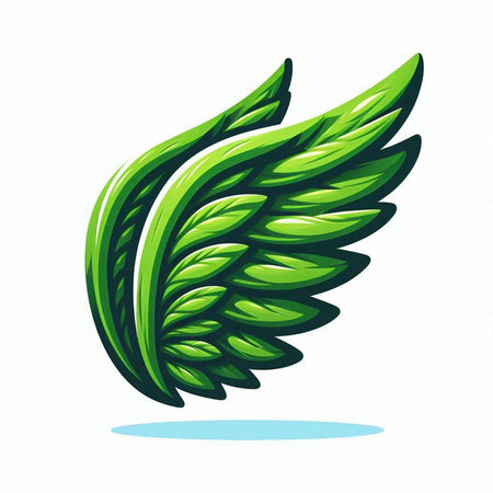 Illustration of a green leaf on a white background, vector illustrationのイラスト素材