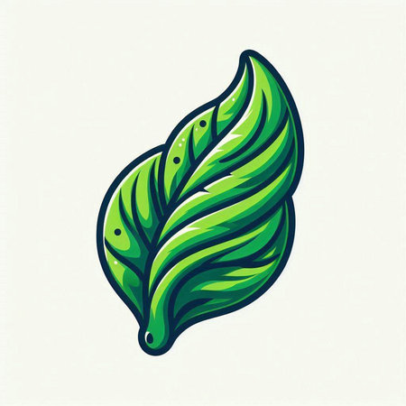 Leaf of a plant. Vector illustration of a green leaf.のイラスト素材