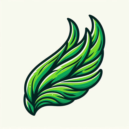 Green leaf icon isolated on white background. Vector illustration. Eps 10.のイラスト素材
