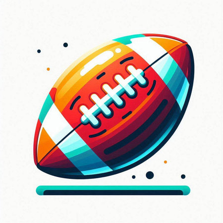 American football ball icon. Vector illustration. Colorful design element.のイラスト素材