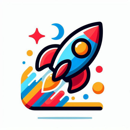 Rocket icon. Vector illustration. Isolated on a white background.のイラスト素材