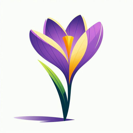 Colorful crocus flower isolated on white background. Vector illustration.のイラスト素材