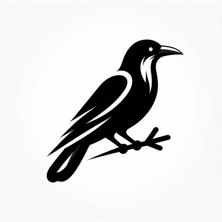Crow on a white background. Vector illustration of a crow.のイラスト素材