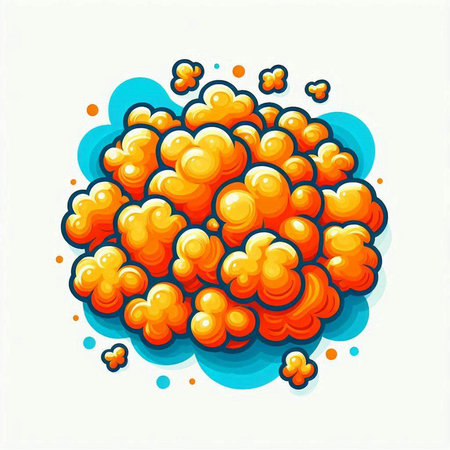 Abstract orange bubbles on white background. Vector illustration for web design.のイラスト素材