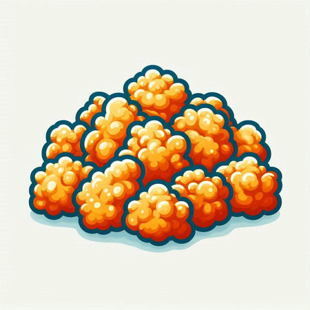 Illustration of a pile of orange caviar on a white backgroundのイラスト素材