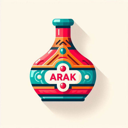 Alcoholic drink, vector illustration. Alcoholic drink in a bottleのイラスト素材