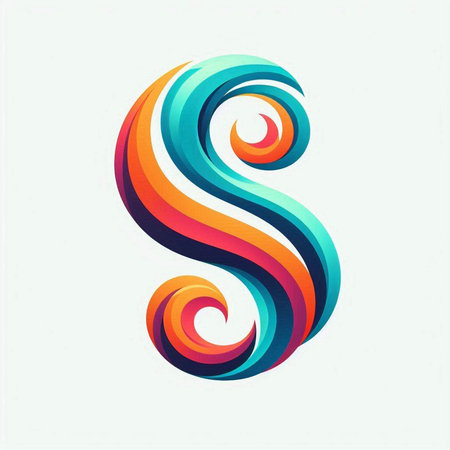 S letter logo with colorful swirls. Vector design template elements for your application or corporate identity.のイラスト素材