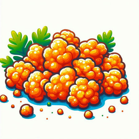 Illustration of a pile of raspberries on a white backgroundのイラスト素材