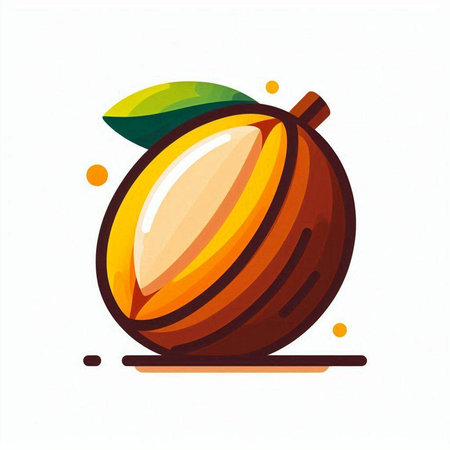 Fruit icon. Vector illustration of a ripe melon on a white background.のイラスト素材