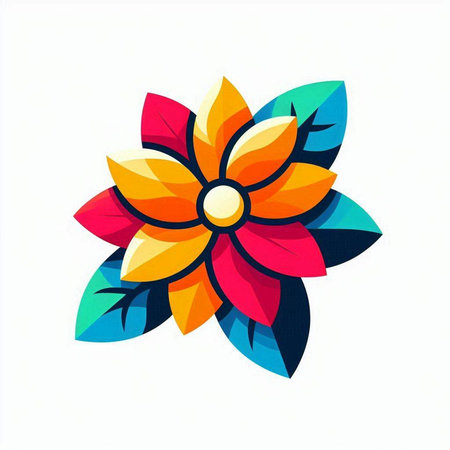 Colorful flower on white background. Vector illustration. Eps 10.のイラスト素材