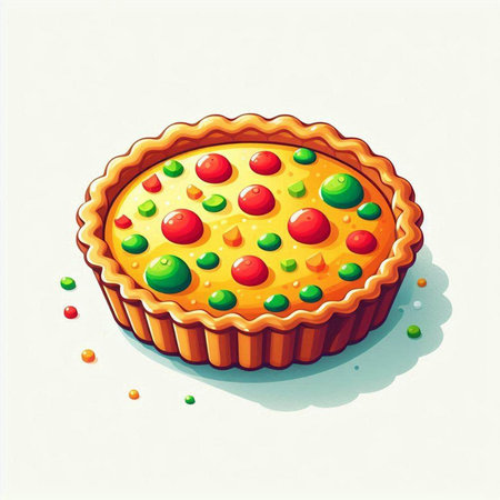 Illustration of a pie on a white background, vector illustration.のイラスト素材