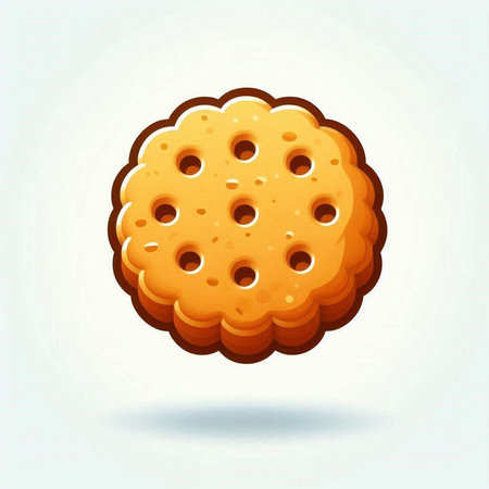 Illustration of a cookie on a light background. Vector illustration.のイラスト素材
