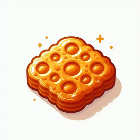 Illustration of a biscuit on a white background, vector illustrationのイラスト素材