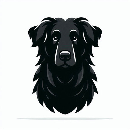 Illustration of a black dog on a white background. Vector illustration.のイラスト素材
