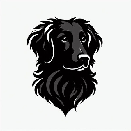 Vector image of a dog head on a white background. Black and white colors.のイラスト素材