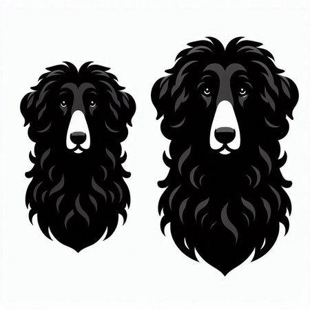 Black and white portrait of a dog. Vector illustration isolated on white background.のイラスト素材