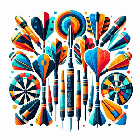 Colorful darts on a white background. Vector illustration. Eps 10のイラスト素材