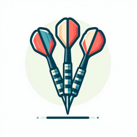 Darts vector icon. Hand drawn illustration of darts vector icon for web designのイラスト素材