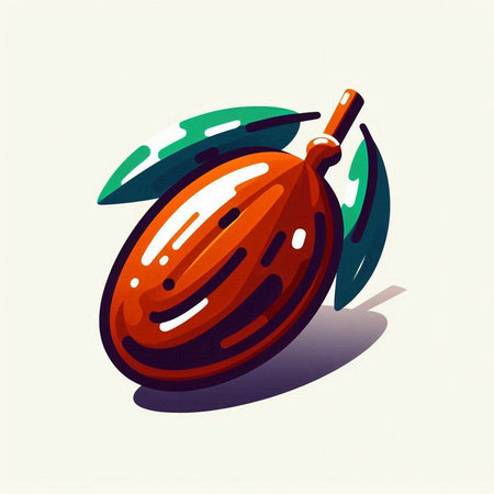 Illustration of a fresh jujube fruit. Vector illustration.のイラスト素材