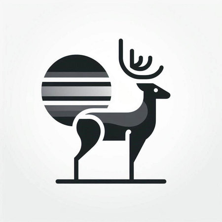 Deer icon. Vector illustration isolated on white background for graphic and web design.のイラスト素材