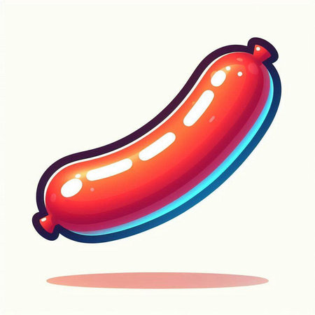 Sausage icon. Vector illustration isolated on a white background.のイラスト素材