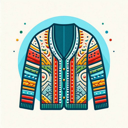 Vector illustration of a sweater with a pattern in the style of boho.のイラスト素材