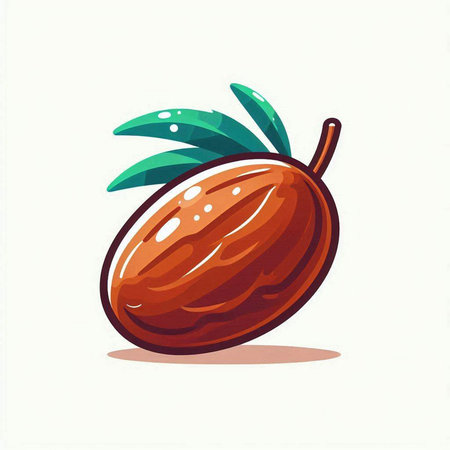 Illustration of a date fruit on a white background. Vector illustration.のイラスト素材