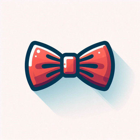 Vector illustration of a red bow tie on a white background. Flat style.のイラスト素材