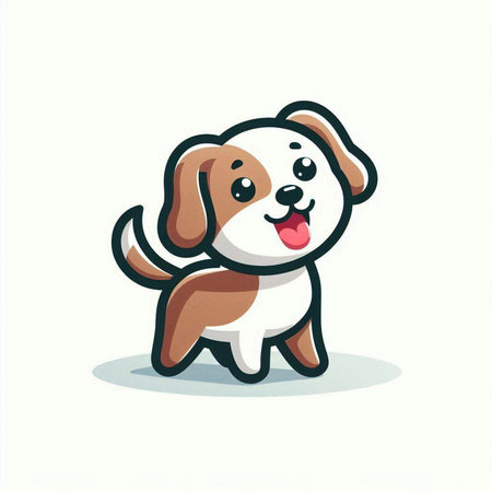 Cute cartoon dog isolated on a white background. Vector illustration.のイラスト素材