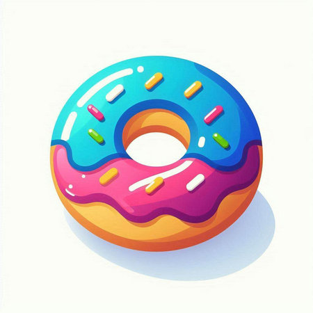 Colorful donut isolated on white background. Vector illustration. Eps 10のイラスト素材