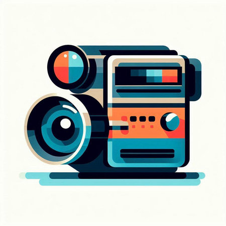 Retro camera, vector illustration, eps 10, vector illustration.のイラスト素材