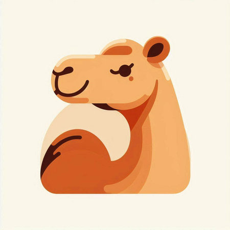 Cute cartoon camel. Vector illustration of a camel on a white background.のイラスト素材