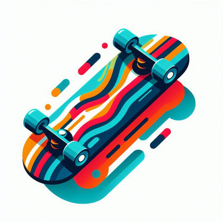 Skateboard on colorful background. Vector illustration. Eps 10.のイラスト素材