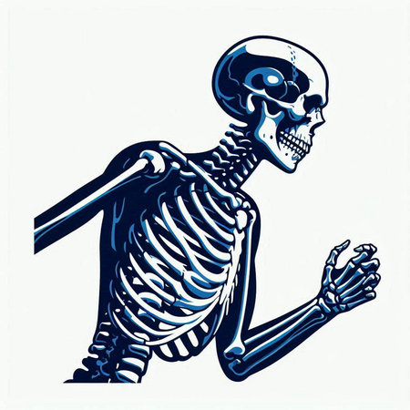 Vector illustration of human skeleton. Isolated on a white background.のイラスト素材