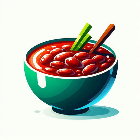 Bowl of red kidney beans with chopsticks. Vector illustration.のイラスト素材